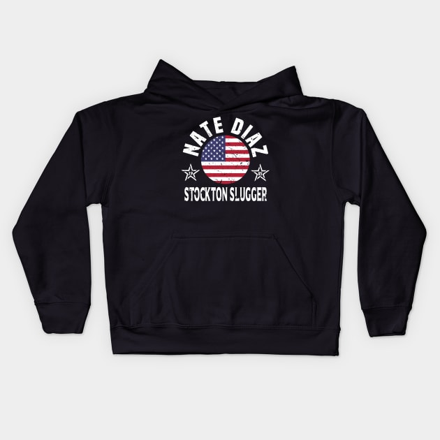 Nate Diaz Stockton Design Kids Hoodie by Twistedburt